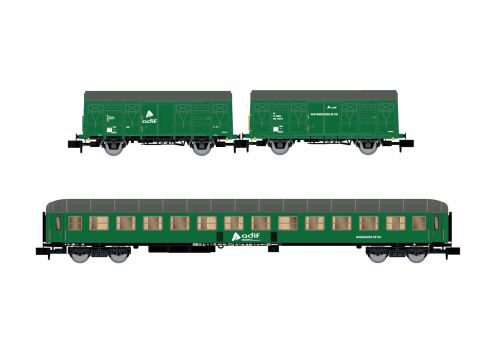 Arnold HN6576 ADIF  3er-SeT 2x J2 wagon + SSV-500 Personenwagen grün Ep.VI